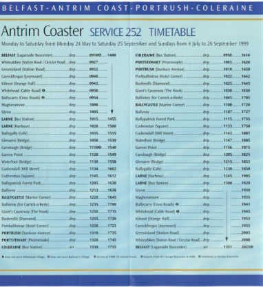 Service Timetable